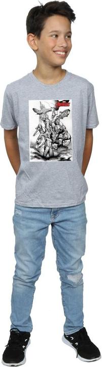 Image du produit - T-shirt AVENGERS ASSEMBLE TEAM SKETCH - Garçon (140, 146)