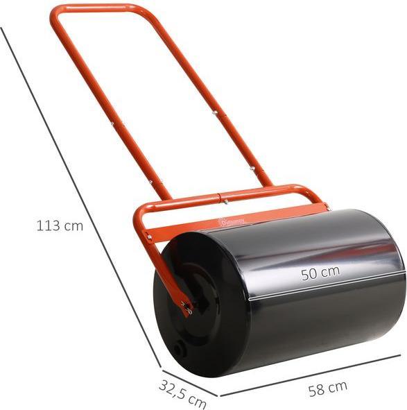 Image du produit Swisshandel24 Rasenwalze 50cm Breite, Gartenwalze befüllbar mit 38L Wasser/ 62 kg Sand, Rot