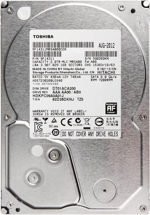 Produktbild Toshiba Dt01aca200 (2 TB, 3.5")