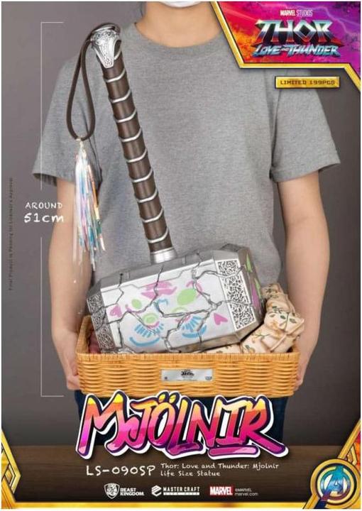 Actual product image Beast Kingdom DC Comics: Thor Love and Thunder - Mjolnir Love Version 1:1 Scale Statue