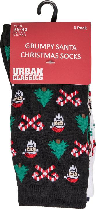Actual product image Urban Classics Grumpy Santa Christmas Socks 3-Pack - 12943 (pack of 3, 43 - 46)
