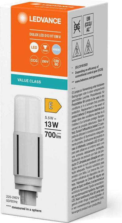 Actual product image Ledvance LED compact lamp (G24d, 5.50 W, 700 lm, 1 x, E)