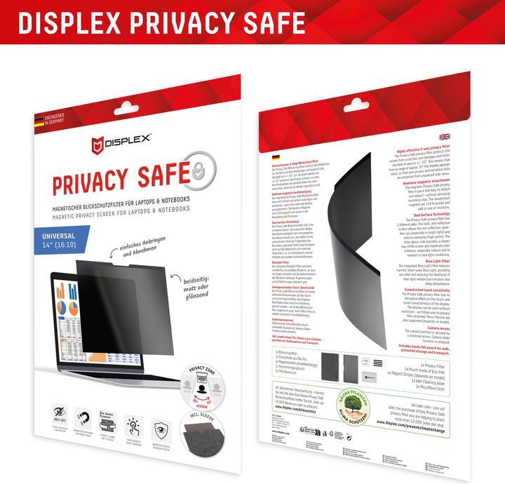 Actual product image Displex Privacy Safe, Laptop Blickschutzfilter (14", 16 : 10)