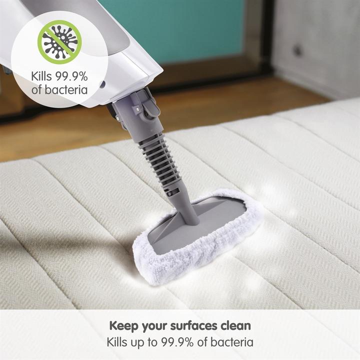 Actual product image Morphy Richards 720520, Portable steam cleaner, 0.6 L, Grey, White, Buttons, 1230 W, Carpet, Laminate (1230 W)