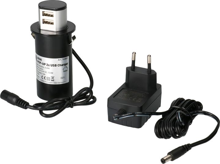 Actual product image Max Hauri MINI POP-UP Charger (2 x, USB-A, 2 m)