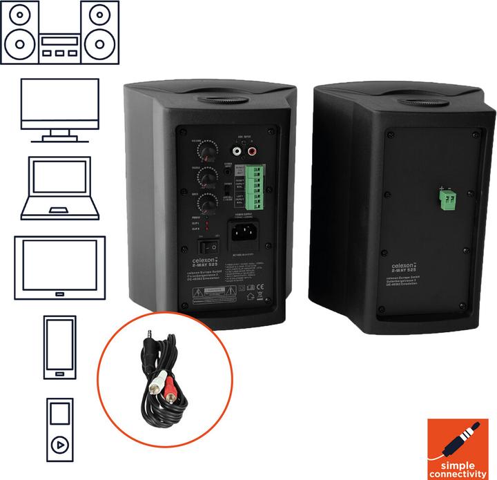Produktbild Celexon Aktiv Lautsprecher 2-Wege 525-B (Aktiv, 2x 30 W)