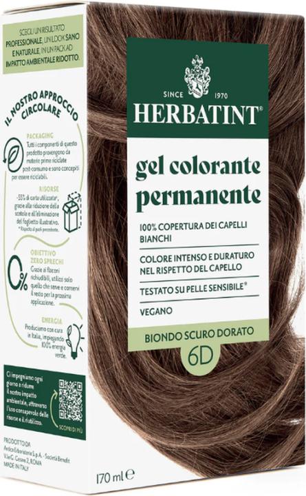Image du produit Herbatint Haarfärbegel 6D Dunkles Goldblond Flasche 170 ml (blond doré foncé, 6D)