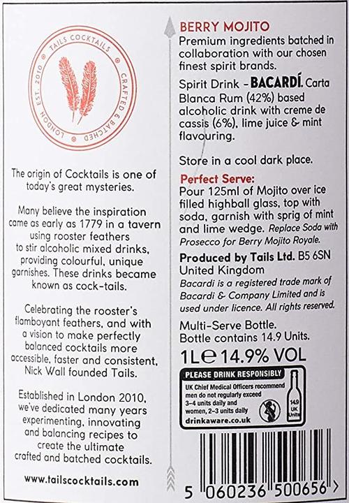 Image du produit Tails Cocktails Berry Mojito / (1 x 100 cl)