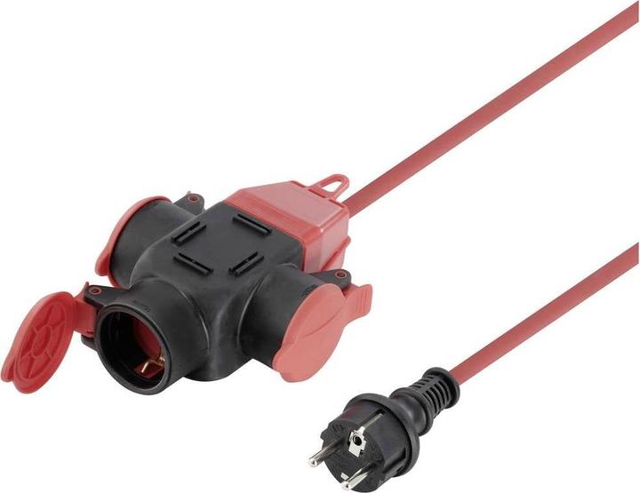 Image du produit Sygonix SY-5806890 Câble d'extension électrique 16 A rouge 10.00 m H07RN-F 3G 1,5 mm (10 m, CEE 7/3)