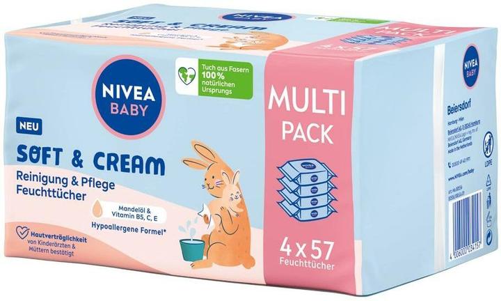 Actual product image NIVEA Soft & Cream Feuchttücher Quattro (228 Piece)