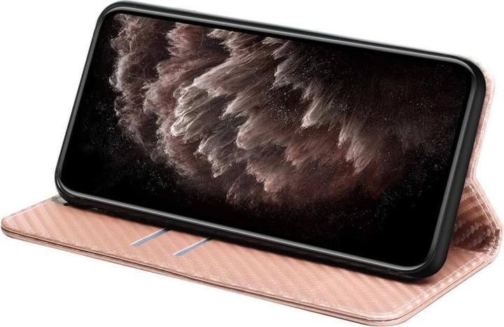 Produktbild Cover-Discount Xiaomi Poco X5 Pro - Carbon Look Flip Case Hülle rosa (Xiaomi Poco X5 Pro, Xiaomi Redmi Note 12 Pro 5G)