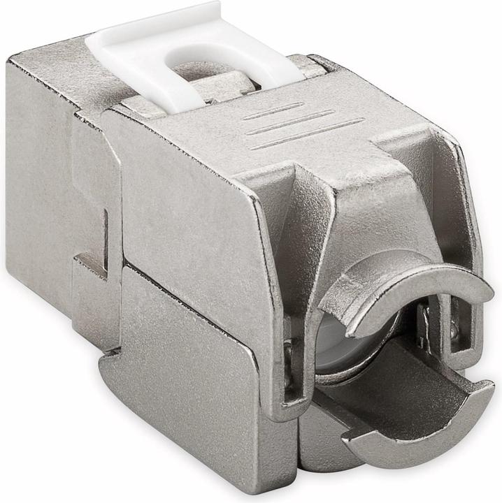 Actual product image Goobay CAT 6A KeyStone RJ45 Jack, STP shielded, 500MHz, slim line (Keystone module)