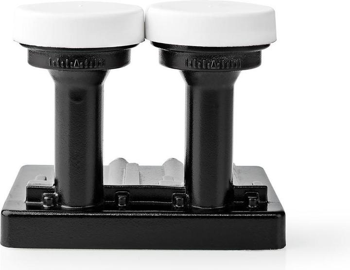 Image du produit Nedis LNB Quad Monoblock 4.3 ° Connecteur de sortie : Connecteur F 4X Gamme de facteur de bruit : 0,85 dB (Quad LNB)