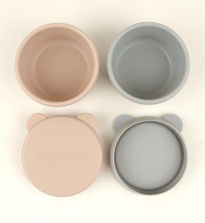 Image du produit Minikoioi Mini Bol avec Couvercle, 2 pcs, Beige Poudre / Gris Poudré