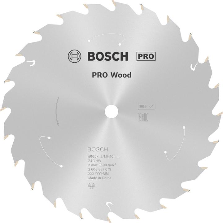 Actual product image Bosch Professional Zubehör PRO Wood cordless circular saw blade, 165 x 1.5 x 10 mm