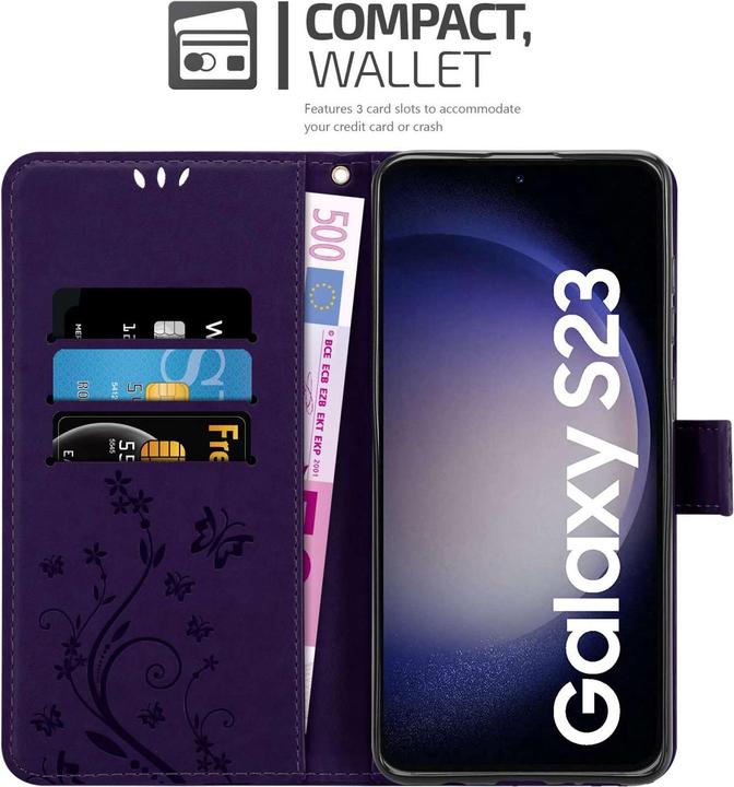 Actual product image Cadorabo Case for Samsung Galaxy S23 Flower Book (Samsung Galaxy S23)