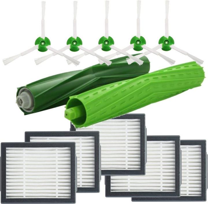 Actual product image Europart Accessory set like iRobot 4624878 Rubber brushes Side brushes Filter for Roomba E5 E6 E7 i7 Robot