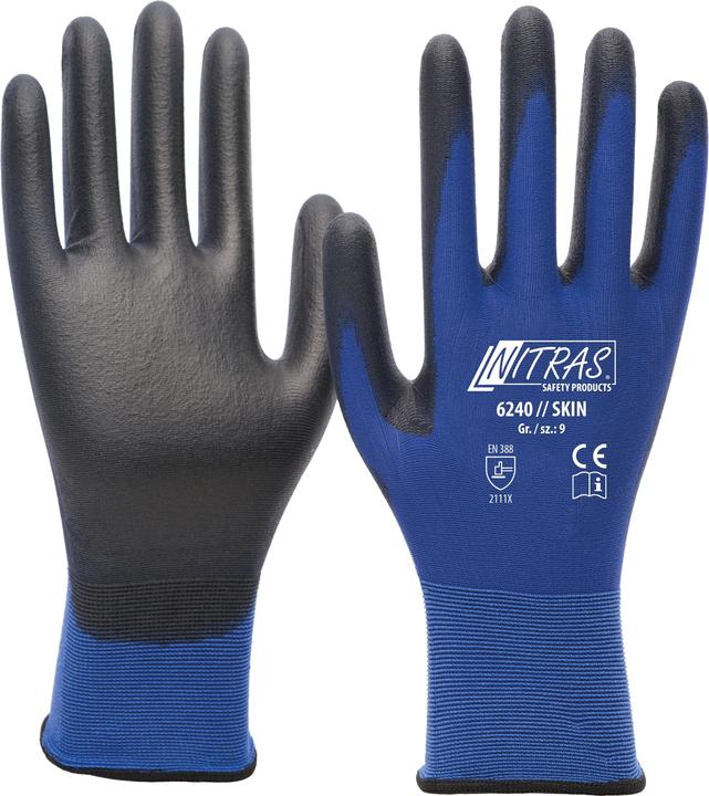 Image du produit Nitras Gants Skin taille 10 bleu/noir EN 388 EPI catégorie II (10)