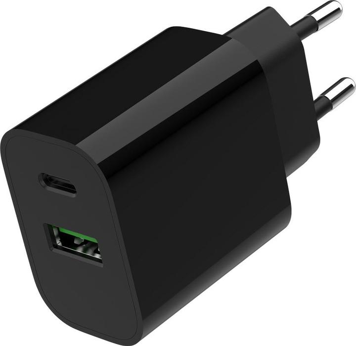 Produktbild Gembird Power Delivery Charger USB-A USB-C Black (20 W)