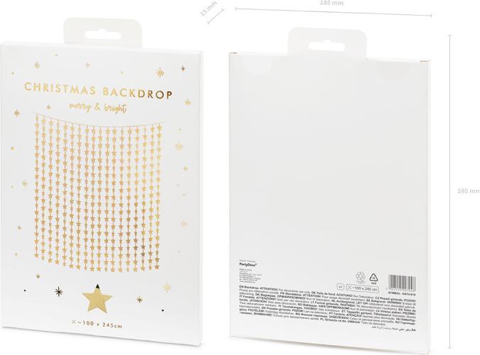 Actual product image Partydeco Party curtain - Stars, gold, 100x245cm (1 pkt / 1 pc.)