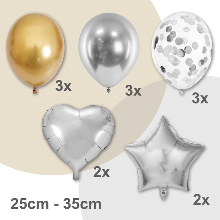 Image du produit Hermex Set de ballons de fête Combinaison de ballons d'anniversaire Ballon en plastique (13 x)