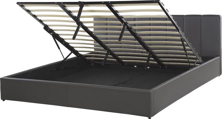 Produktbild Beliani Bett Kunstleder grau mit Bettkasten hochklappbar 180 x 200 cm DREUX (180 x 200 cm)