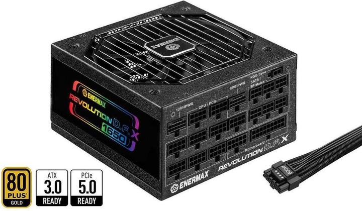 Image du produit Enermax Revolution D.F. X ARGB ATX3.0 PCI-e 5.0 Compact PC Power Supply 1650W 80Plus Gold Full Module 2x (1650 W)