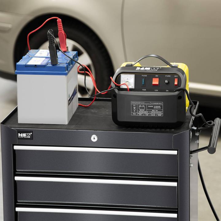 Produktbild MSW Autobatterie Ladegerät Kfz Pkw Ladegerät Batterie 6 12 V 5 8 A Werkstatt (12V, 6V, 8 A)