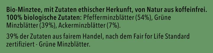 Nährwerte und Zutaten Pukka Drei Minze (32 g)