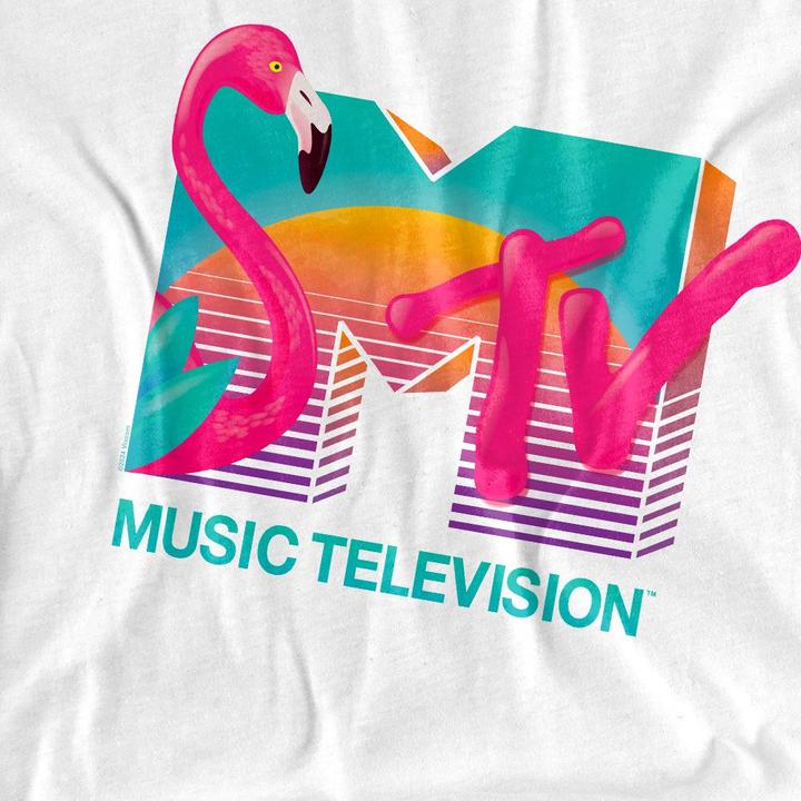 Actual product image MTV Mens Vibrant Flamingo Sunset T-Shirt (L)