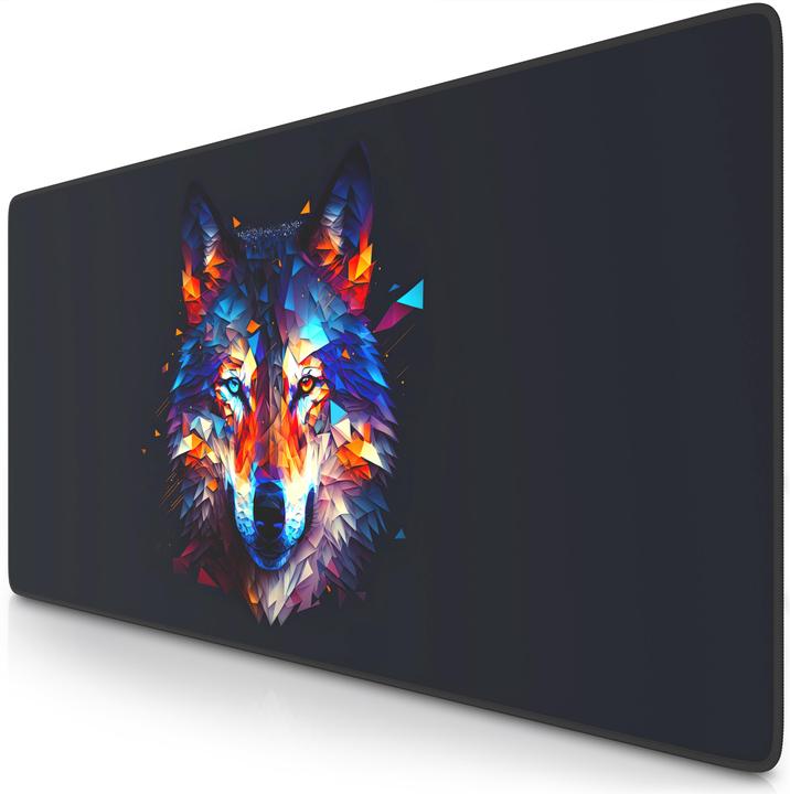 Image du produit Titanwolf Gaming Mauspad XXL, glattes Stoffgewebe, Speed Mausmatte 900 x 400 mm grosse Fläche, Polygon Wolf (XXL)