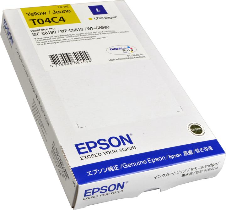 Actual product image Epson Ink Cartridge L Yellow T04c4 (Y)