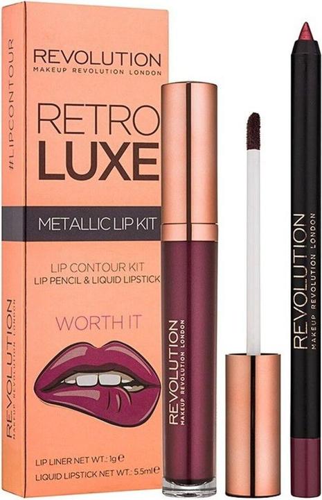 Immagine prodotto Makeup Revolution Worth It Retro Luxe Metallic Lip Kit 5,5ml