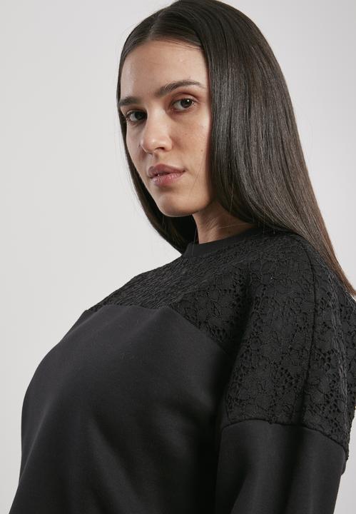 Produktbild Urban Classics Ladies Short Oversized Lace Inset Crew (L)