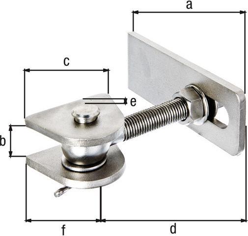 Immagine prodotto GAH Cerniera per porta regolabile 170x30x80x150x34x65mm in acciaio inox
