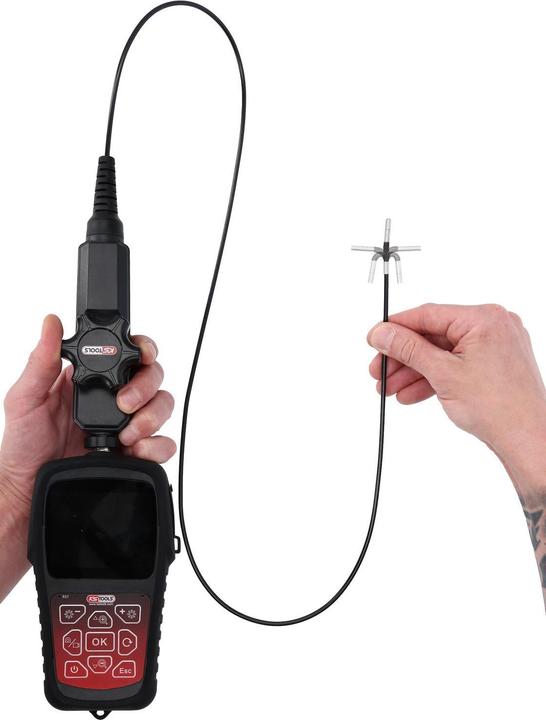 Produktbild KS Tools HD-Videoskop-Satz mit Ø 3,9 mm 180° und 0° HD Frontkamera-Sonde, flexible PVC Hülle, 3-tlg