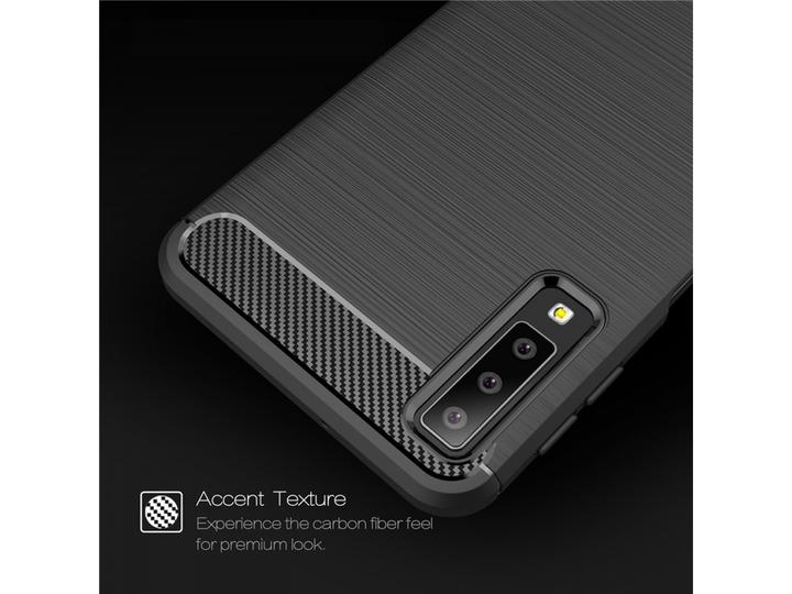 Actual product image Screenguard Samsung Galaxy A7 2018 Cover Carbon Brushed Soft TPU (Samsung Galaxy A7 (2018))