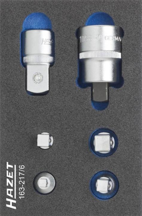 HAZET Adapter Satz 163-217/6 ∙ Vierkant6,3 mm (1/4 Zoll), Vierkant10 mm (3/8 Zoll), Vierkant12,5 mm…