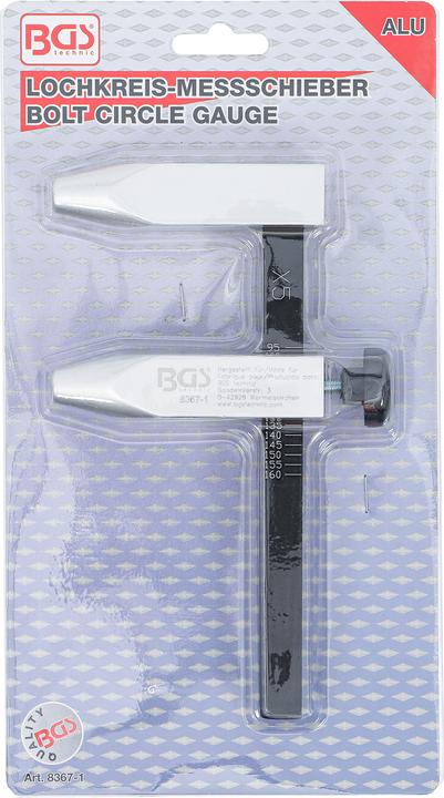 Image du produit BGS Jauge d'entraxe d'écrou de roue, modèle aluminium (6 cm)