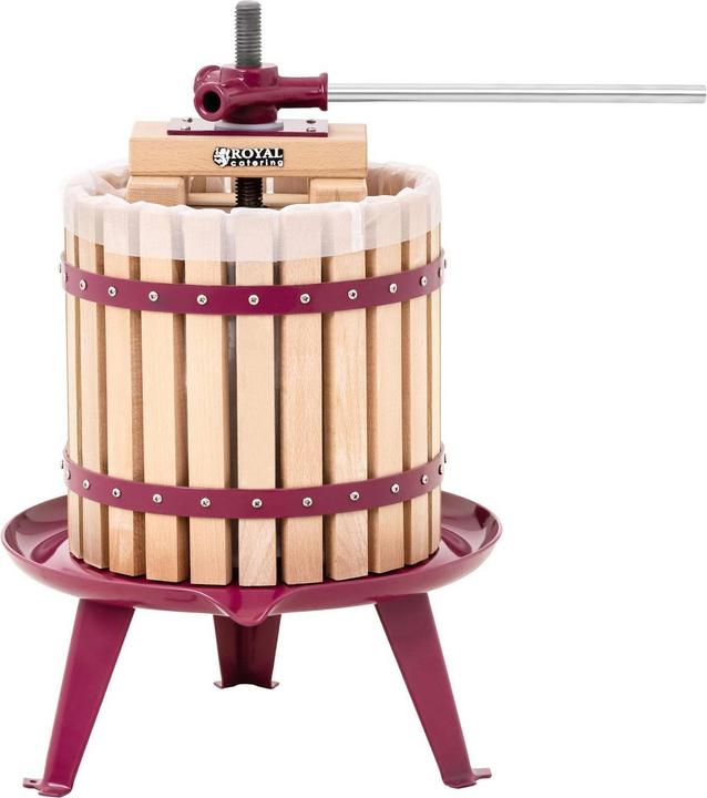 Produktbild Royal Catering Obstpresse Manuelle Saftpresse Weinpresse Fruchtpresse Holz 12 l inkl. Zubehör
