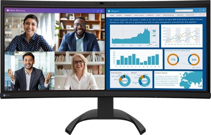 Produktbild Eizo 86.7cm (34,1") EV3450XC-BK 21:9 4K 2xHDMI+DP+USB-C Curv (3440 x 1440 Pixel, 34.10")