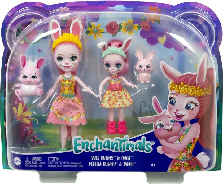 Actual product image Enchantimals Bree bunny doll and little sister