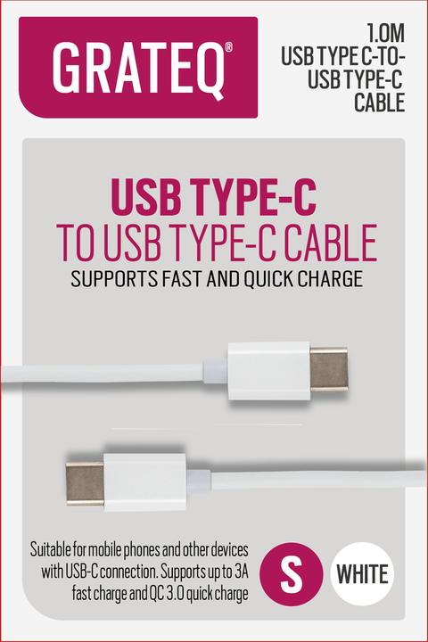 Actual product image Grateq USB C-Micro USB Kaapeli 1.5m Valkoinen (1 m, USB 2.0)
