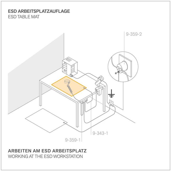 Produktbild Bernstein ESD Erdungsmatte 900x610x1.5mm (Statikschutz)
