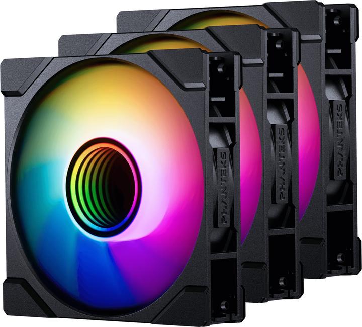 Produktbild Phanteks M25 Gen2 PWM D-RGB Lüfter, 3er-Pack - Reverse Blade, 120mm, schwarz (120 mm, 3 x)