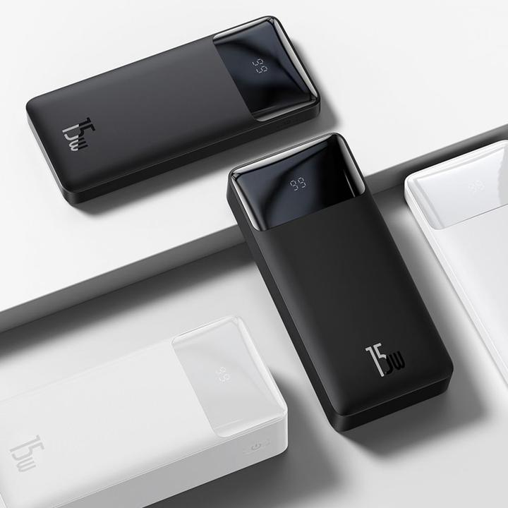 Actual product image Baseus Powerbank Bipow 20000mAh, 15W (white) (20000 mAh, 15 W, 74 Wh)