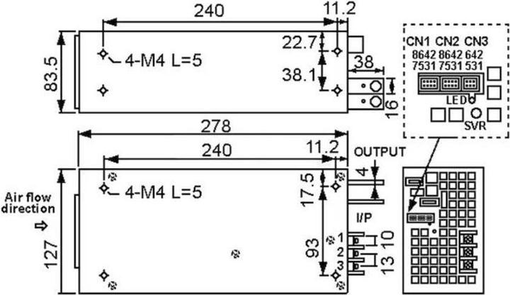 Actual product image MeanWell AC/DC power supply module closed (1500 W)