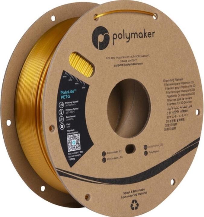 Polymaker PolyLite PETG Gold 1.75mm 1kg (PETG, 1.75 mm, 1000 g, Gold)