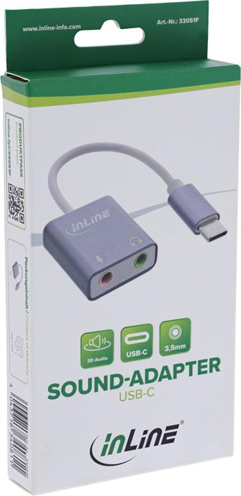 Produktbild InLine USB Audio Soundadapter (USB-C)