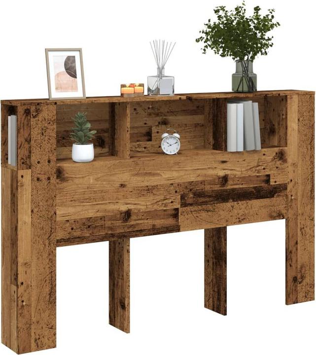 Image du produit VidaXL Tête de lit avec espace de rangement Étagère de tête de lit imitation vieux bois 160x18,5x103,5cm